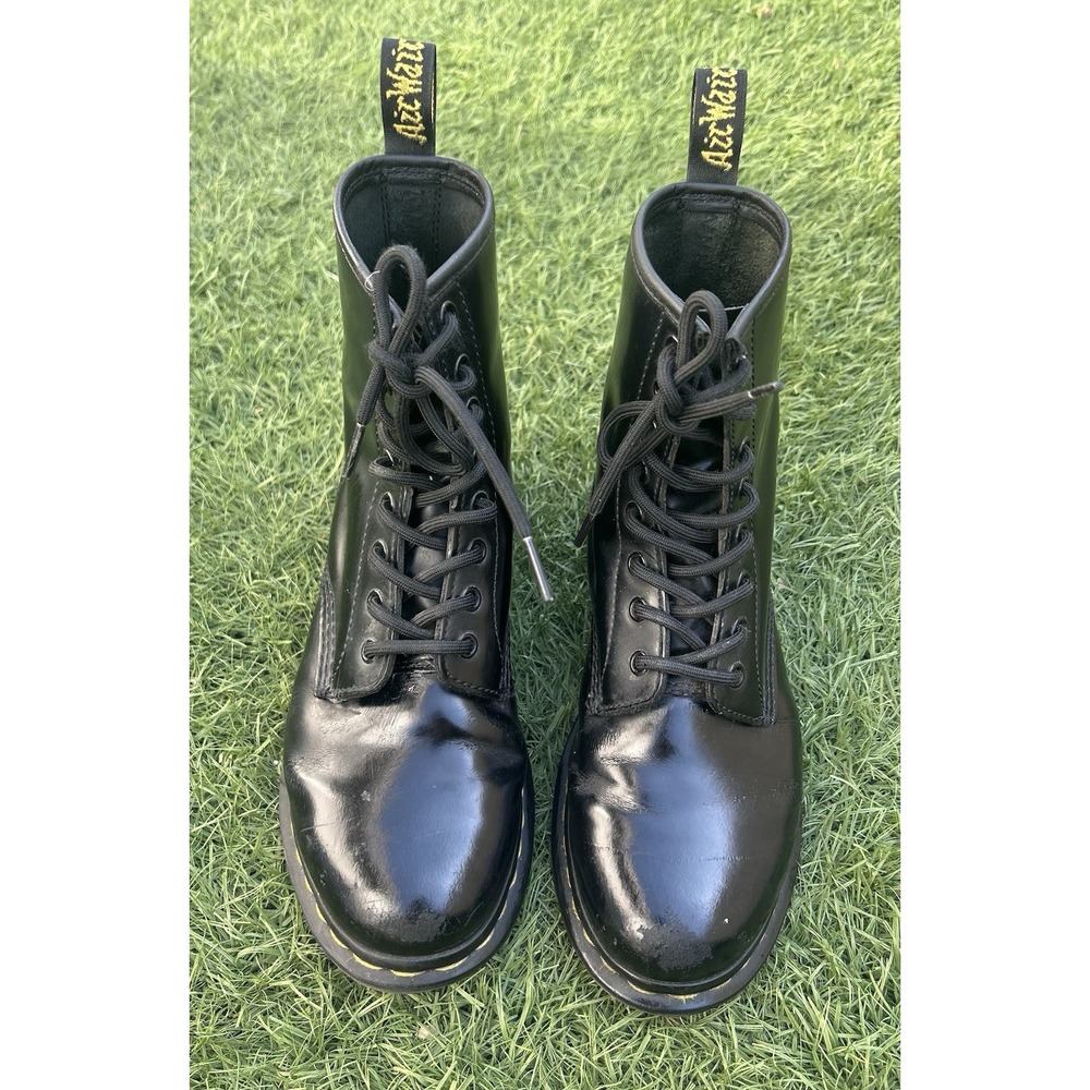Dr. Martens 1460 AW004 Air Wair 8 Eye Leather Black Boots Womens 8 *Low Tread - Picture 2 of 12